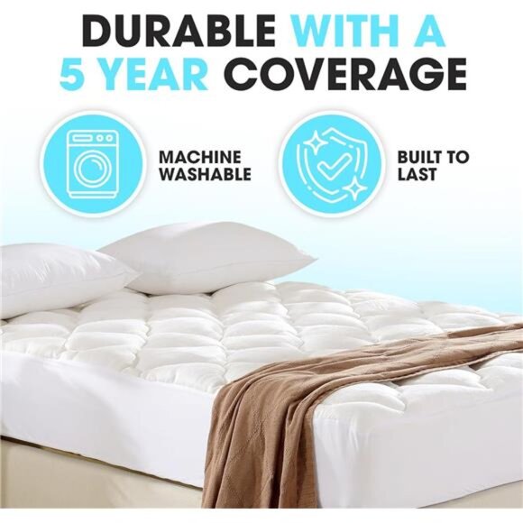 Cheer Collection Full Size Mattress Topper – Thick, Plush, and Cooling Mattress - Picture 5 of 7